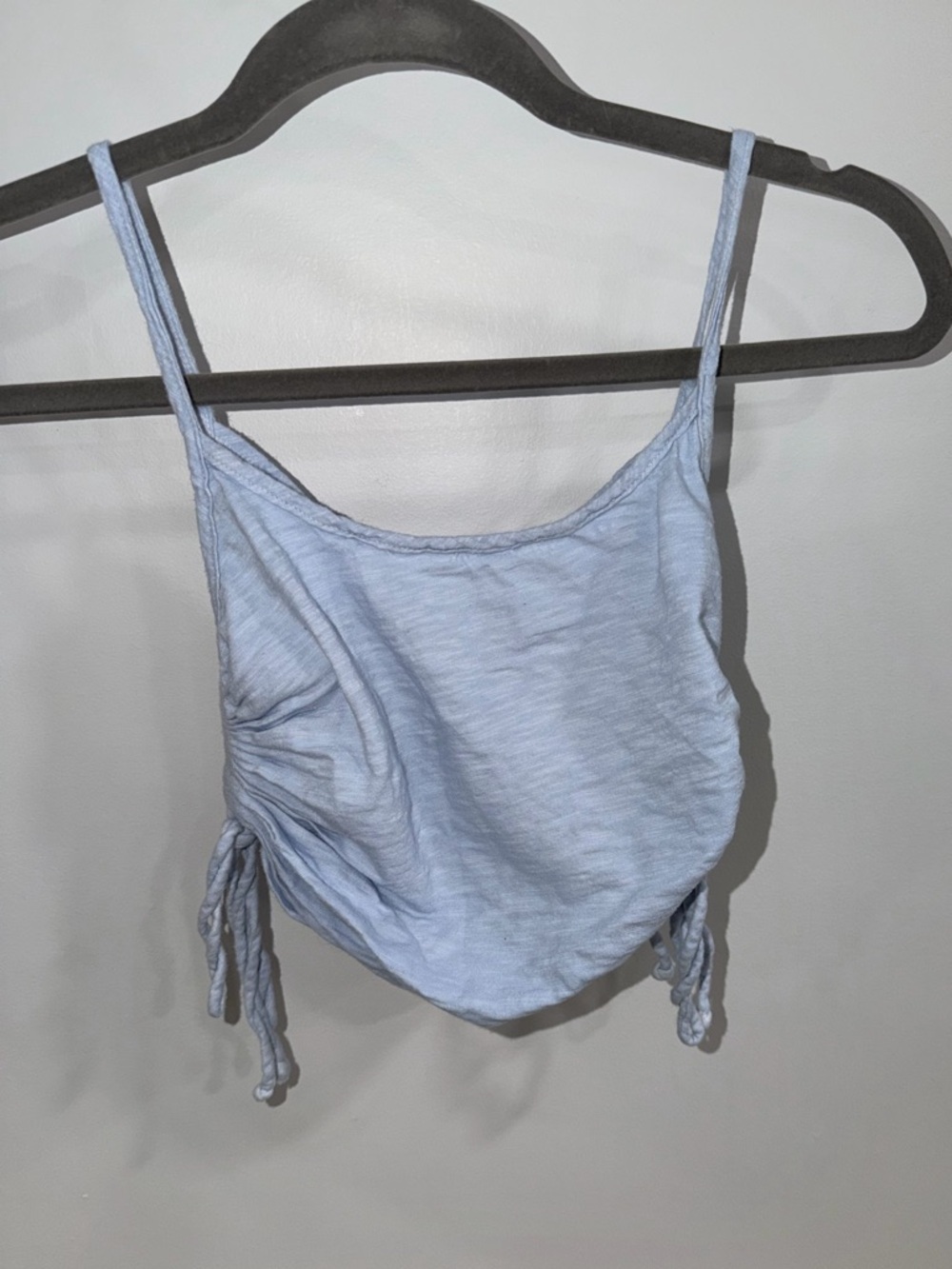 Ruched Light Blue Spaghetti Strap Camisole - Picture 1 of 4
